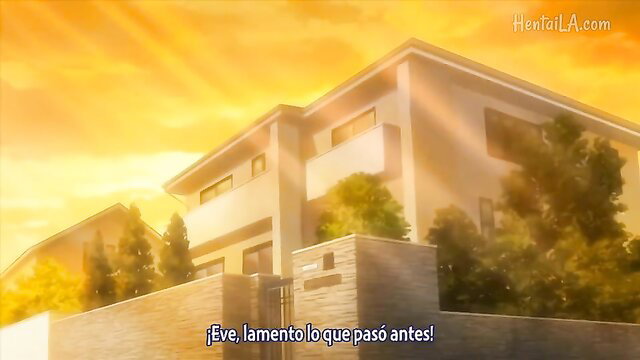 Anime hentai teen laments past events at sunset mansion house