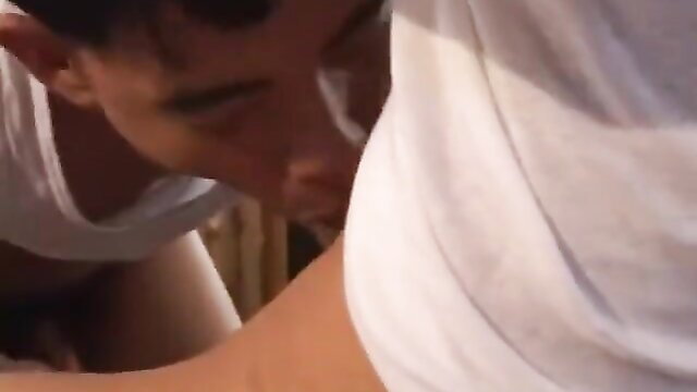 Slender Asian guy face-fucking deep throat in gangbang preview