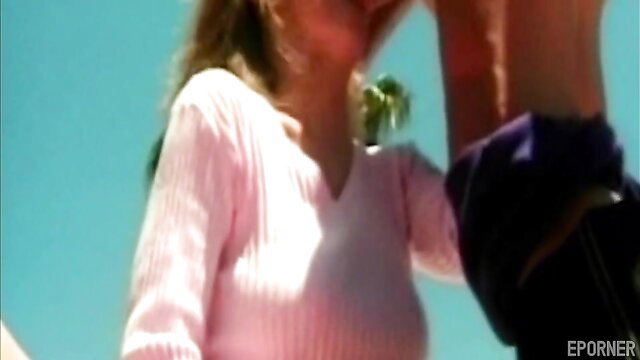 RayVeness in pink sweater outdoor blowjob, hot vixen action