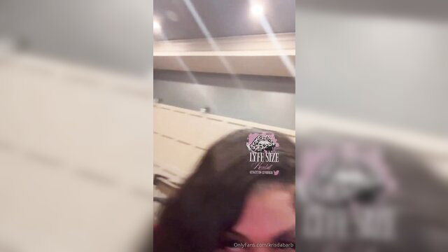 Kendoll spread on pool table getting eaten out closeup