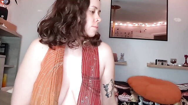 Blaame topless tease with big tits and nipples exposed