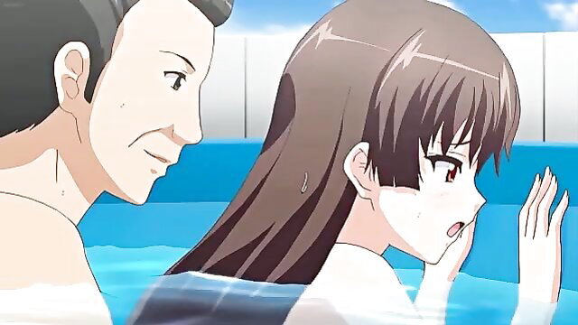 Pervy teacher Giin Sensei bangs busty teen in pool, lascivious hentai