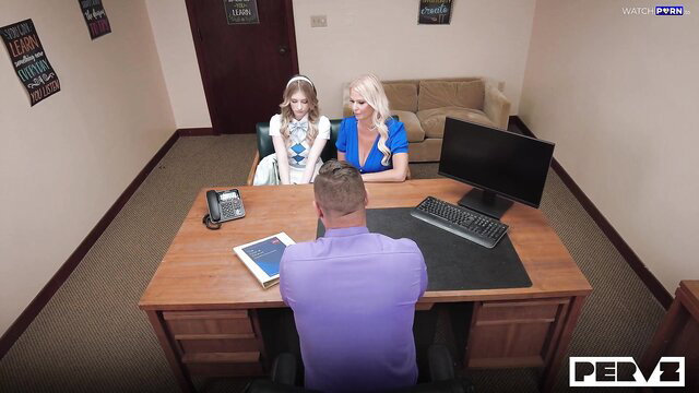 London River and Melody Marks in office at PervPrincipal