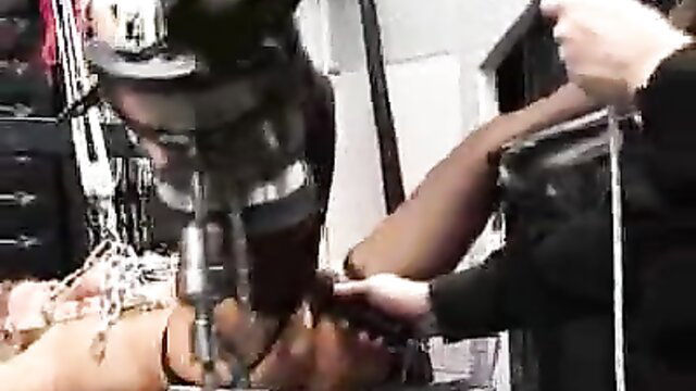 Big-boobed blonde bound, belted and tortured in BDSM scene