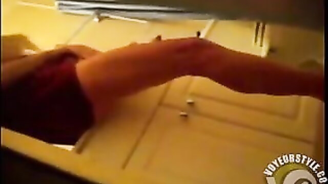 Girlfriend's mom legs spread masturbating in bathroom voyeur