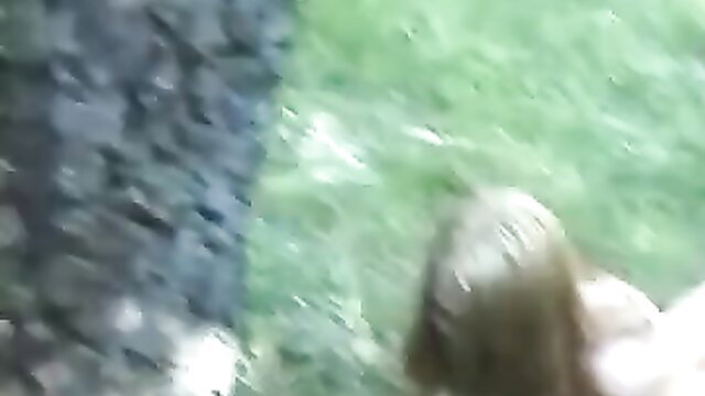 Terrified young girl runs naked in forest, blurry chase scene