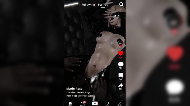 Marie Rose sexy bunny girl TikTok striptease QoS club