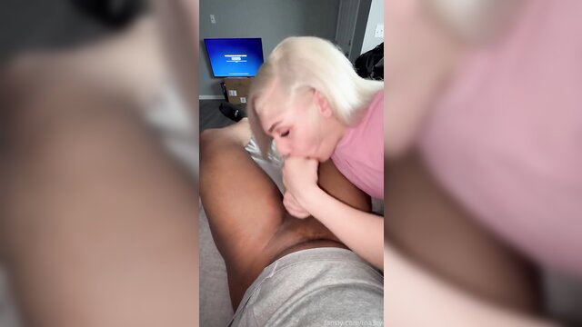 Tna3ty milks black daddy's cock POV closeup handjob