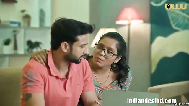 Indian couple in intimate embrace, Ullu Cheese Cake Ep 1