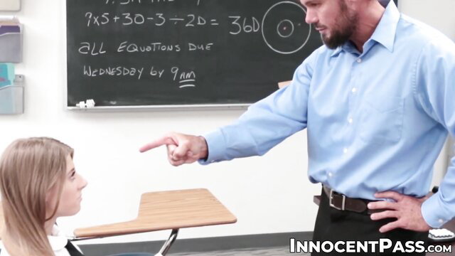 Alyce Anderson pointed at by professor in classroom