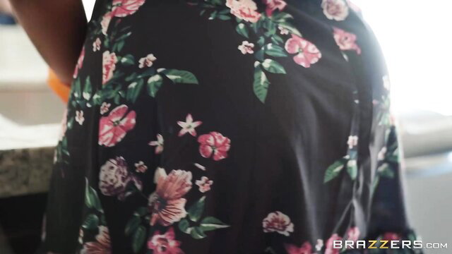 Moriah Mills thick ebony ass in floral dress, Brazzers