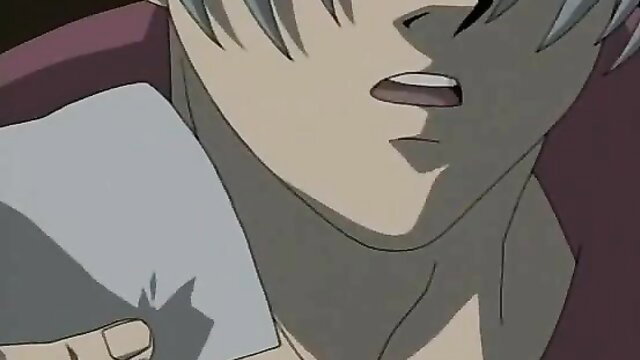 Silver-haired anime femdom in BDSM hentai lesbian scene