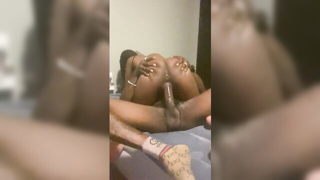 Seductive black stepdaughter rides thick cock in POV closeup