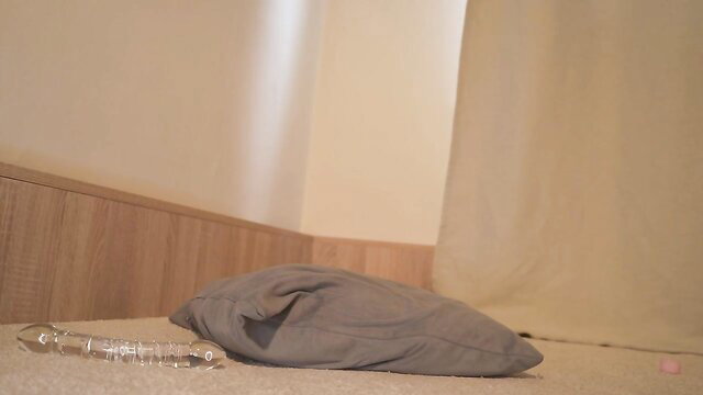 sweetgirlandbigcock nasty anal masturbation with huge glass dildo