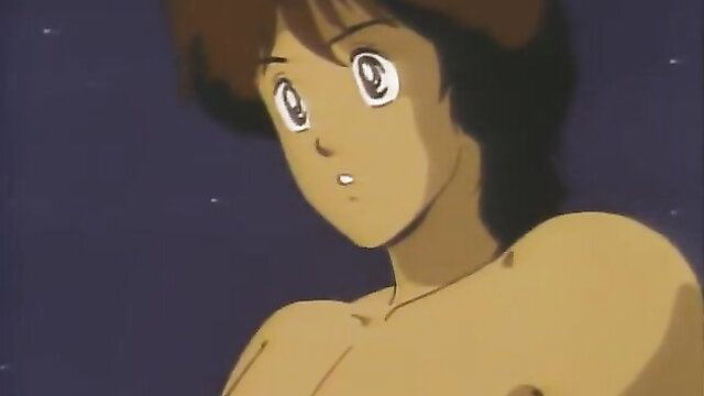 Cream Lemon Dark Ep.23 anime girl with big eyes, topless, surprised expression