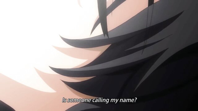 Anime girl with long black hair hears name called in Isekai hentai Ep. 1