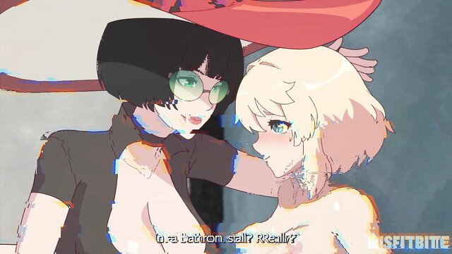 Anime girls in steamy lesbian embrace, big tits exposed, trailer preview