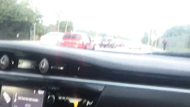 Jujuandmario: Juju playing with pussy in traffic POV dashcam
