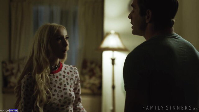 Kenzie Reeves in sexy polka dot lingerie with stepbro in Family Sinners