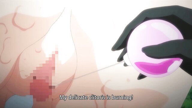 Anime princess screams as knight burns her exposed clit with hot wax