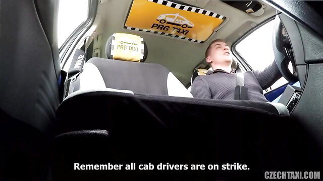 Lucy Shine in Czech Taxi 34 cab ride with sleeping passenger