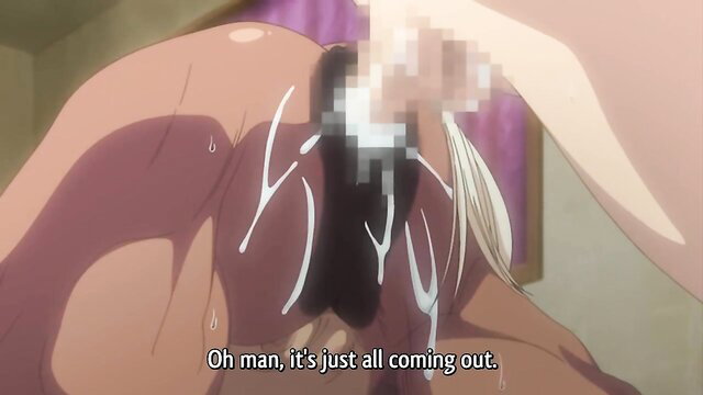 Anime teen girl squatting with cum dripping from pussy in hentai clip