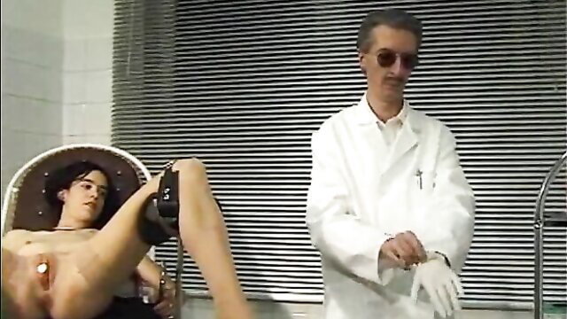 Asian twink spread legs exposed in medical exam by gloved doctor