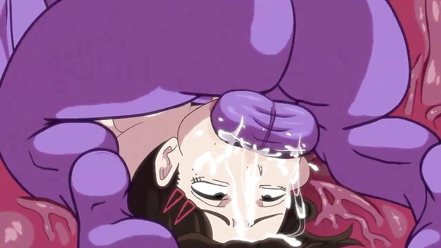 Sopachiina as Keboni in demon hentai, facesitting with cum on face, big purple ass