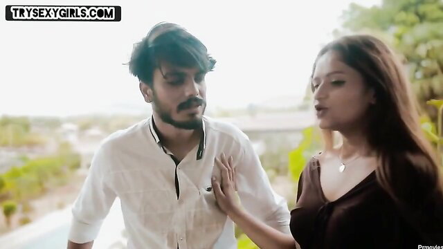 Indian MILF confronts husband with young girlfriend outdoors