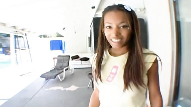 Cute tiny black teen girl smiling in tight tank top hot erotic video