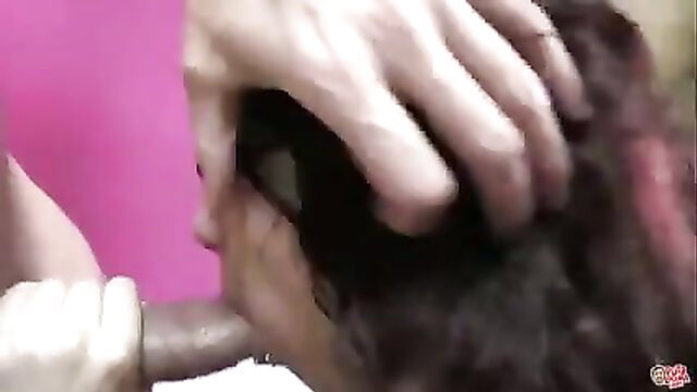 Latina with huge tits deepthroats big cock in group amateur blowbang