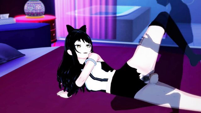 Blake Belladonna RWBY 3D hentai solo pose in stockings