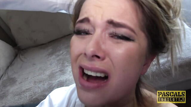 Nikky Dream crying in ecstasy, Pascal's SubSluts face slapping BDSM