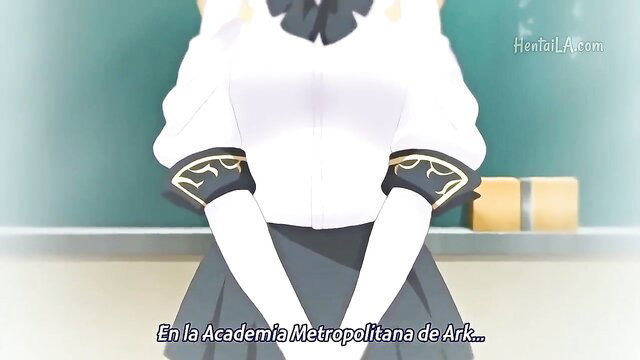 Cute anime schoolgirl in uniform at academy chalkboard hentai