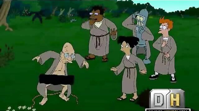 Futurama Leela sex addict orgy with robed monks cartoon porn