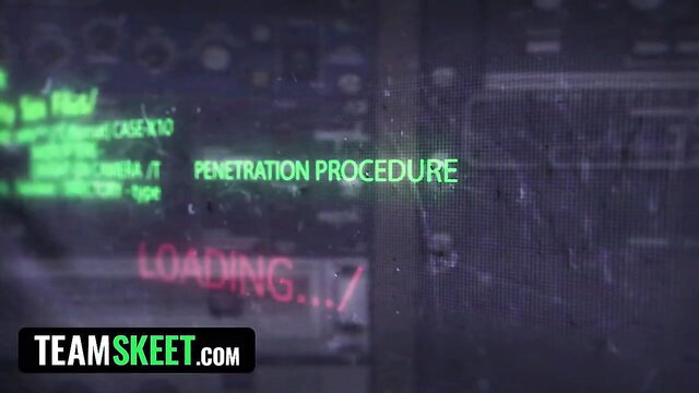 Team Skeet green screen loading Penetration Procedure hacker text