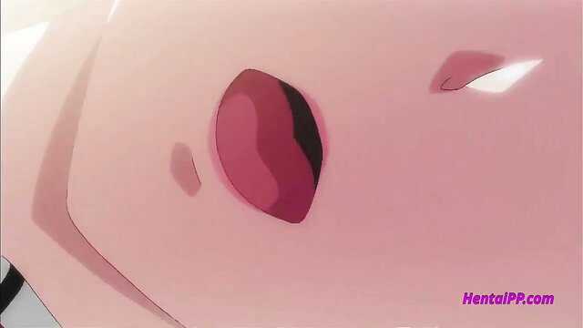 Hentai closeup of two horny babes' pink pussies for young boy