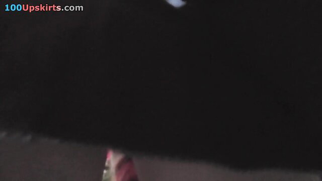Spycam upskirt of exciting panty view under A-line skirt