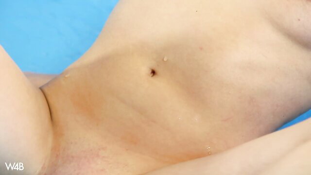 Anji Survey nude in pool, wet pussy and belly closeup