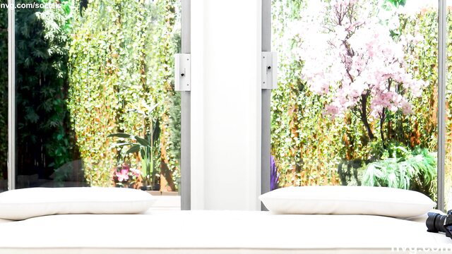 Net Video Girls audition girl by window with pillows & camera