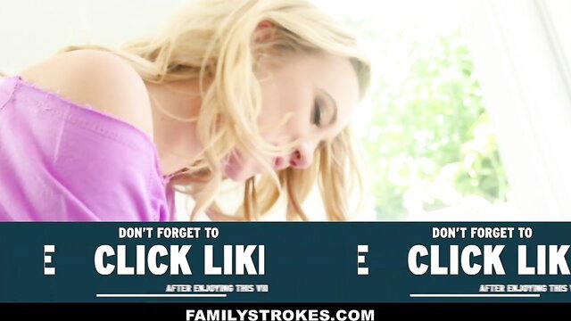 Blonde slut in pink top horny for stepbrother, FamilyStrokes thumbnail