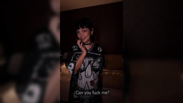 Cute Asian stepsis in football jersey asks 'Can you fuck me?' POV tease