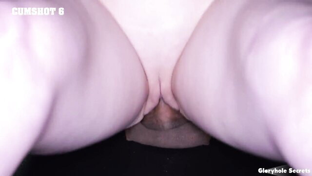 Alaina Taylor big ass cumshot through gloryhole closeup
