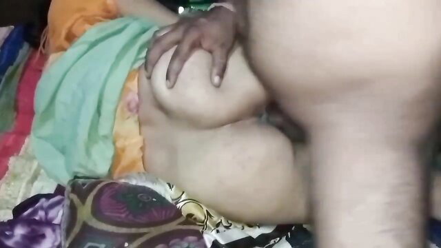 Indian bhabhi's huge tits and fat ass grabbed in hardcore fuck