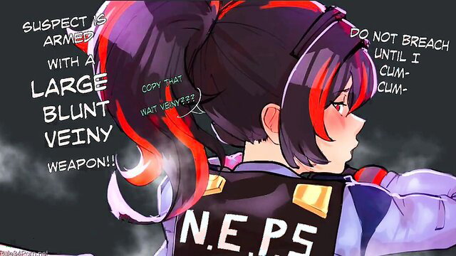 Zhu Yuan anime cop with huge veiny cock doggystyle, NEPS uniform