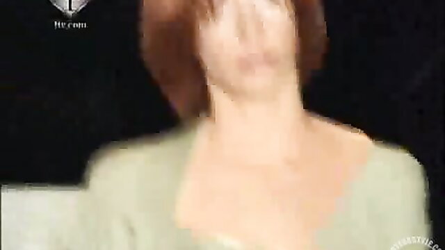 Blurry redhead supermodel exposing naked tits on runway