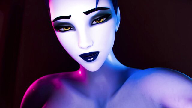Widowmaker Overwatch alien blue skin closeup face tease 4K