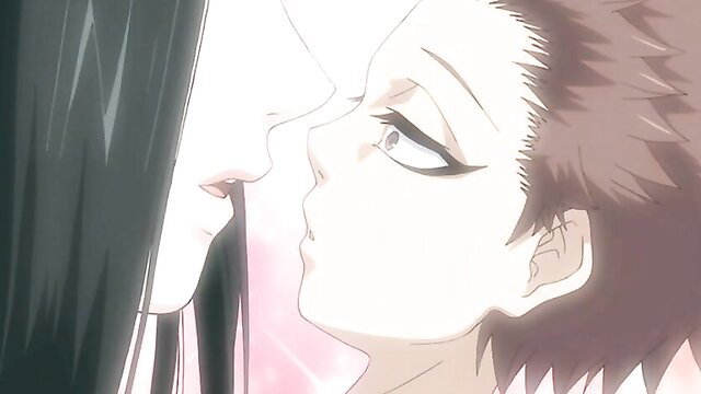 Hachishaku Hachiwa Keruru Meguri Ep.2 tall anime girl kissing petite shota boy closeup
