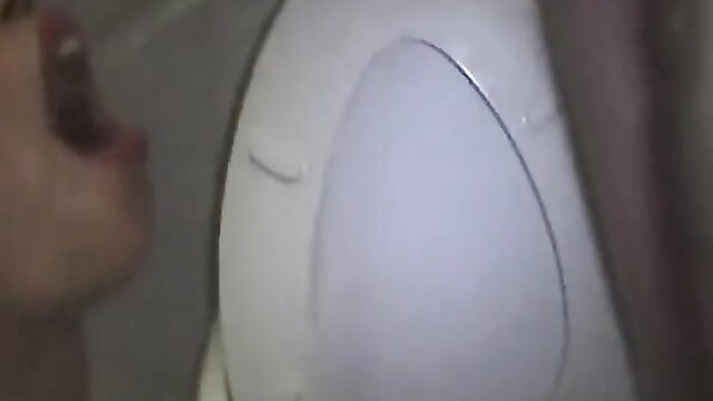 Scat Queen Honey B mouth open near white toilet in shit piss bukkake comp