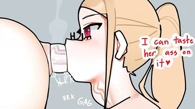 Blonde anime girl gags on cock tasting ass residue in Suspicious Hole TEASER